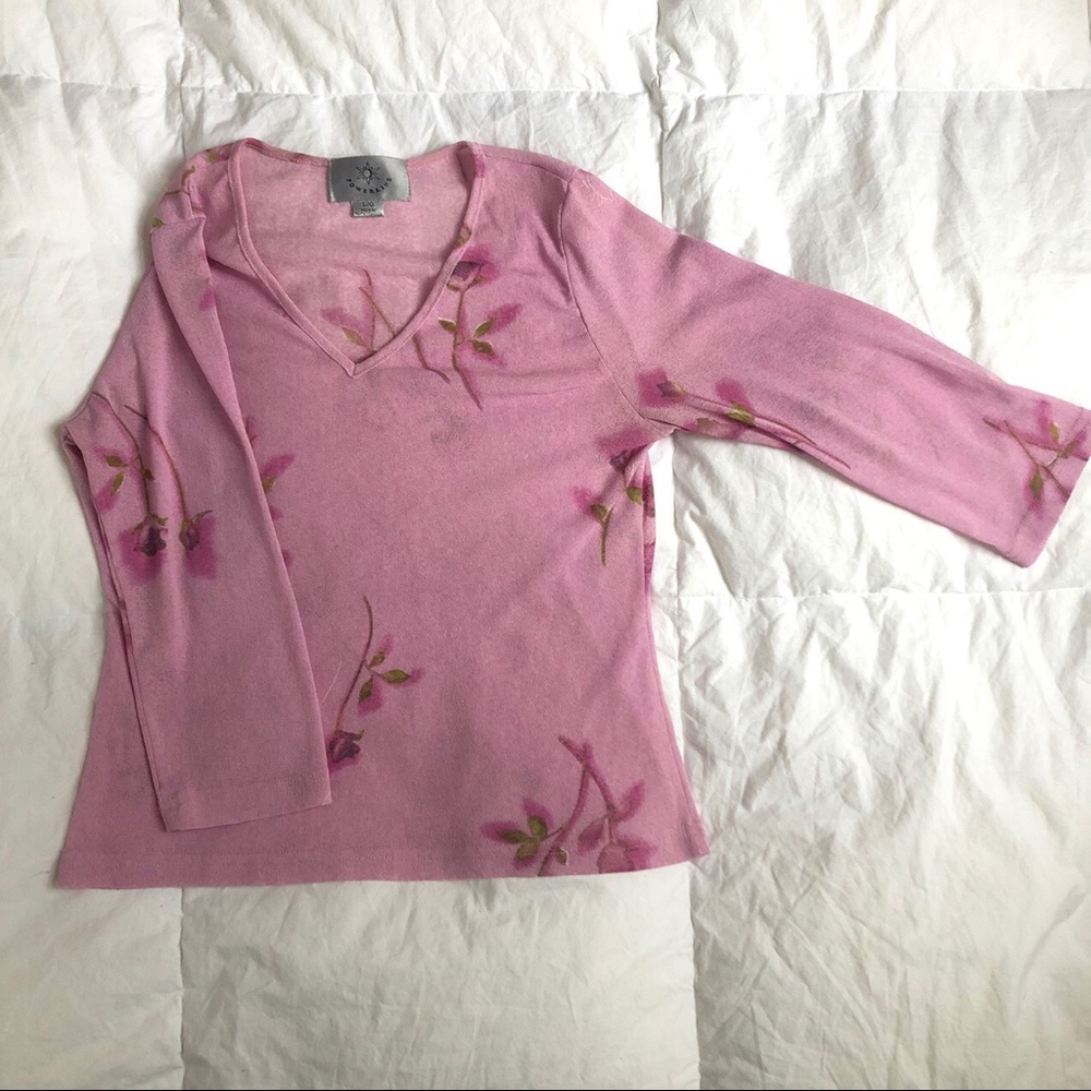 vintage mesh printed top